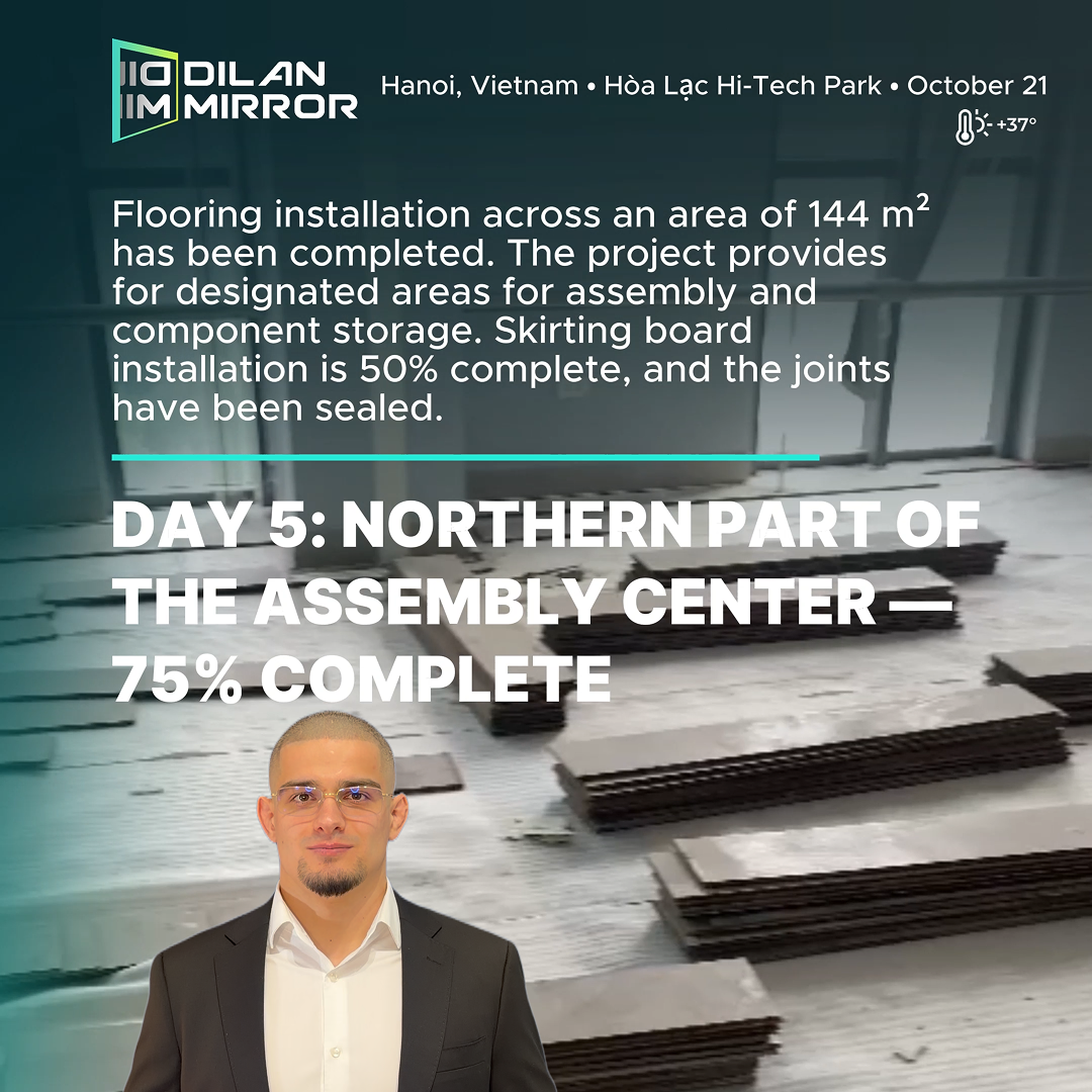 DAY 5: NORTHERN SECTION OF THE ASSEMBLY CENTER — 75% READY