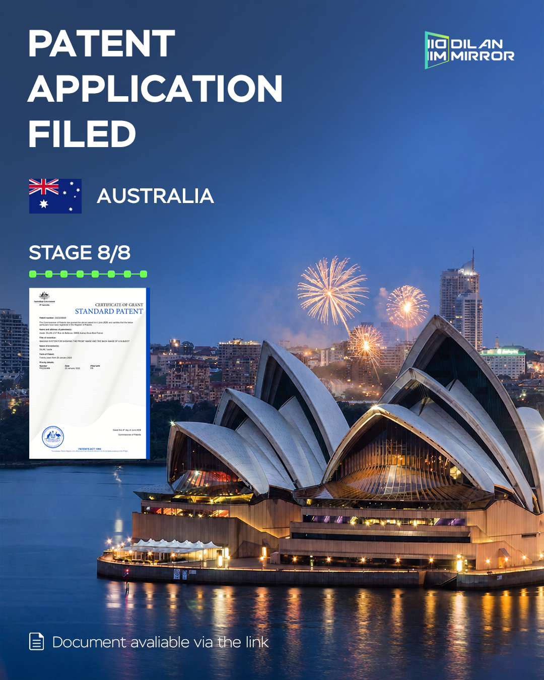 🇦🇺 Dilan Mirror Granted an Australian Patent